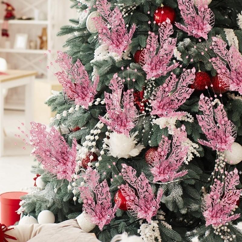 1Pc Glitter Artificial Berries Stems Christmas Decoration Xmas for Home Decor New Year Christmas Tree Wreath Ornaments Accessory