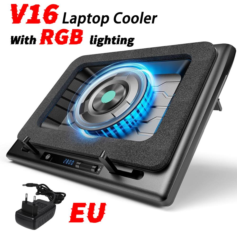 Laptop pressurized air cooler 15.6 inch gaming base computer desk stand V16 type AI smart model hardware monitoring V16 Laptop Cooler EU