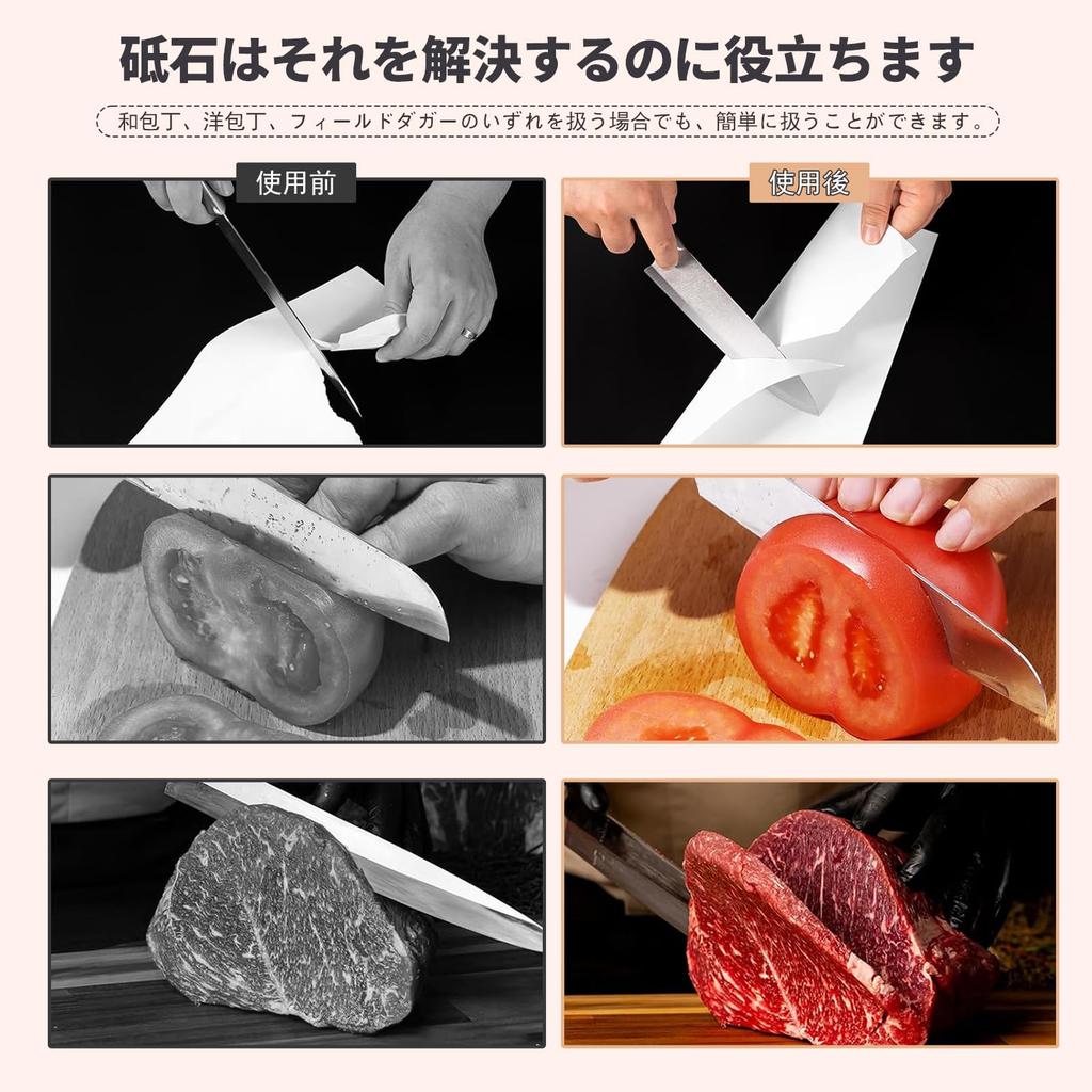 Knife Sharpening Stone Set Stainless Steel Precise Includes Angle Fixing Ideal for Home (#400, #1000, #3000, #8000) - Double-Sided, Base, Grit,