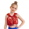 Sparkling Sequins Hip-Hop Jazz Top: Sleeveless Backless Hooded Crop Top with Front Zipper for Stage Dance Costume