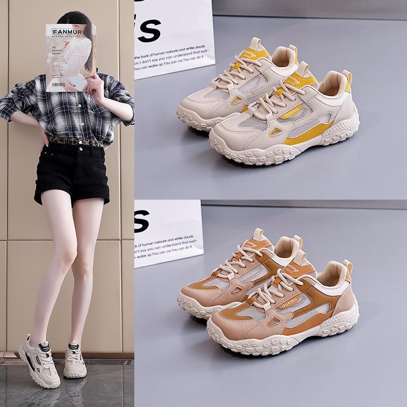 Mesh breathable new dad shoes women 2025 spring student sports running casual sports board shoes women Q3001
