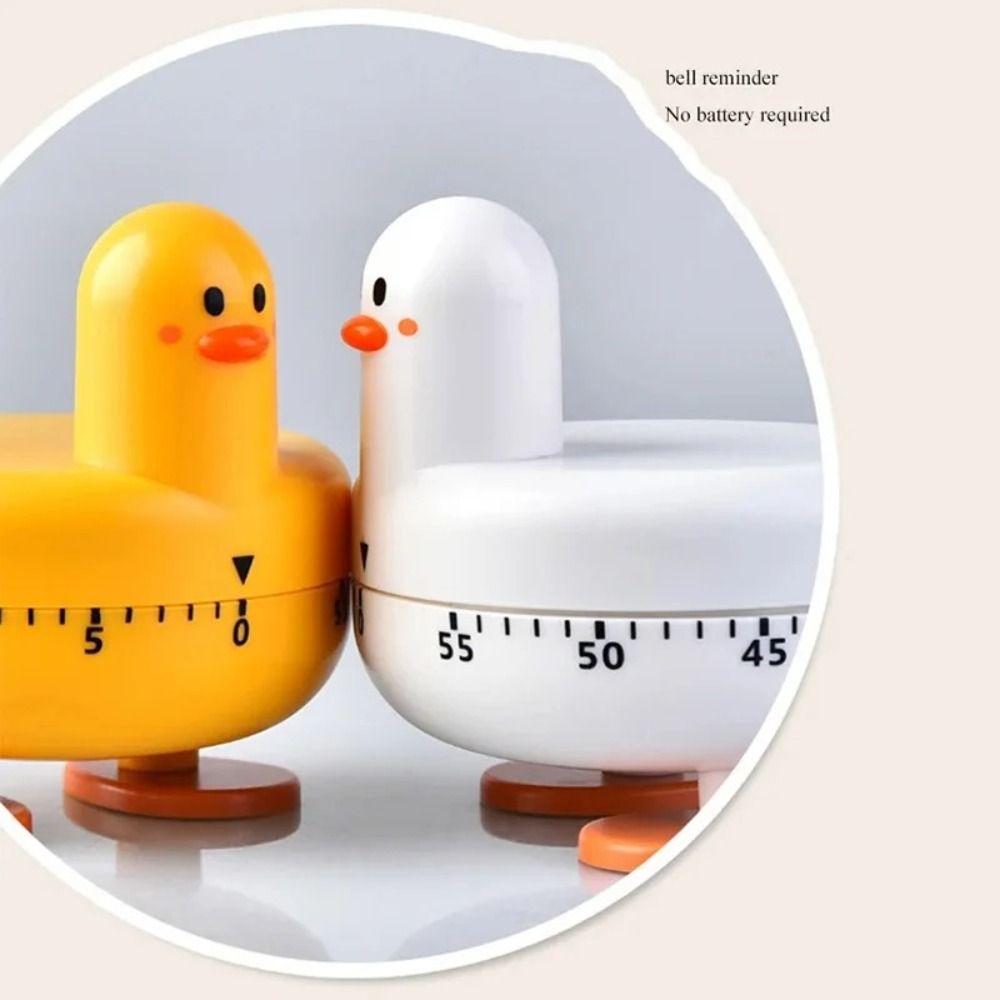Duck Shaped Kitchen Timer No Battery Beauty Time Tool Mechanical Alarm Skincare Beauty Care