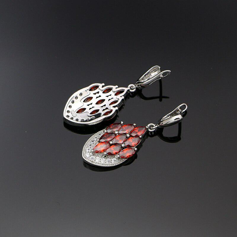 Ohrringe in Ankerform, baumelnd, lang, mit Zirkonia, rot, lila, Kristall, für Damen, Modeschmuck