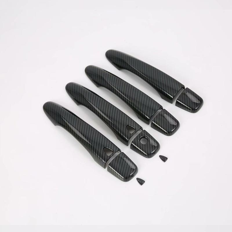 For Nissan Navara NP300 2015- Accessory Glossy Black Carbon Fibre Pattern Car Side Door Handle Bowl Covers Trim 2016 2017