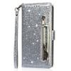 Suitable for Samsung Z Fold 5 Mobile Phone Leather Case Z Fold4 Glitter Zipper Wallet Insert Card Holder Protective Case