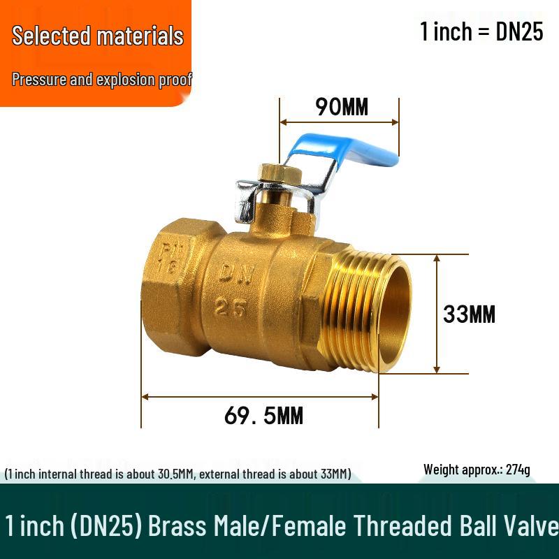 Check Valve: All-Copper Pneumatic Ball Valve – Thickened Tap Water Pipe Switch, Available in 4, 6, and 2-Point Mini Sizes