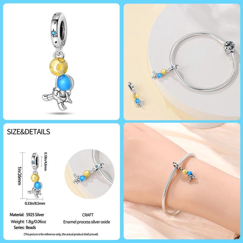 Kupfer Mode Weltraumreise Kollektion Rakete Astronaut Anhänger Perlen Passend 4mm Lochdurchmesser Armband DIY Schmuck