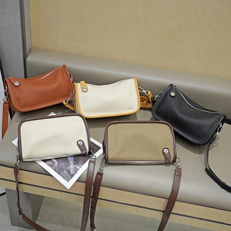 Genuine Leather Bags for Women Shoulder Crossbody Bag Small Bags for Ladies Simple Design