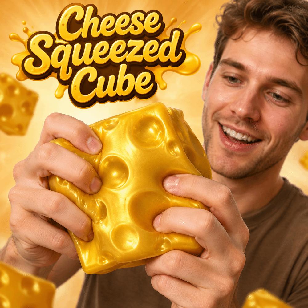 Super Soft Cheese Squeezed Cube Realistic Cheese Stress Ball  Office Desk Toy