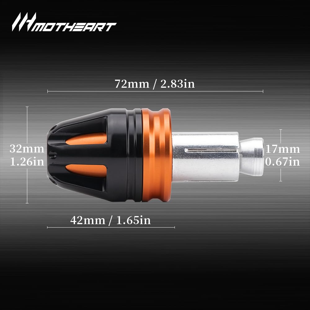 MotHeartZero Motorcycle Handlebar End Cap for 390 Adventure 2020-2024 7/8"(22mm) Steering Wheel 17mm Diameter