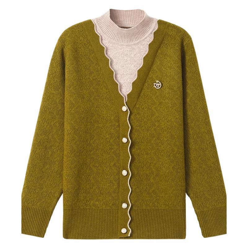 Women's High Neck Layered Knit Sweater – 2025 Autumn/Winter Fashion