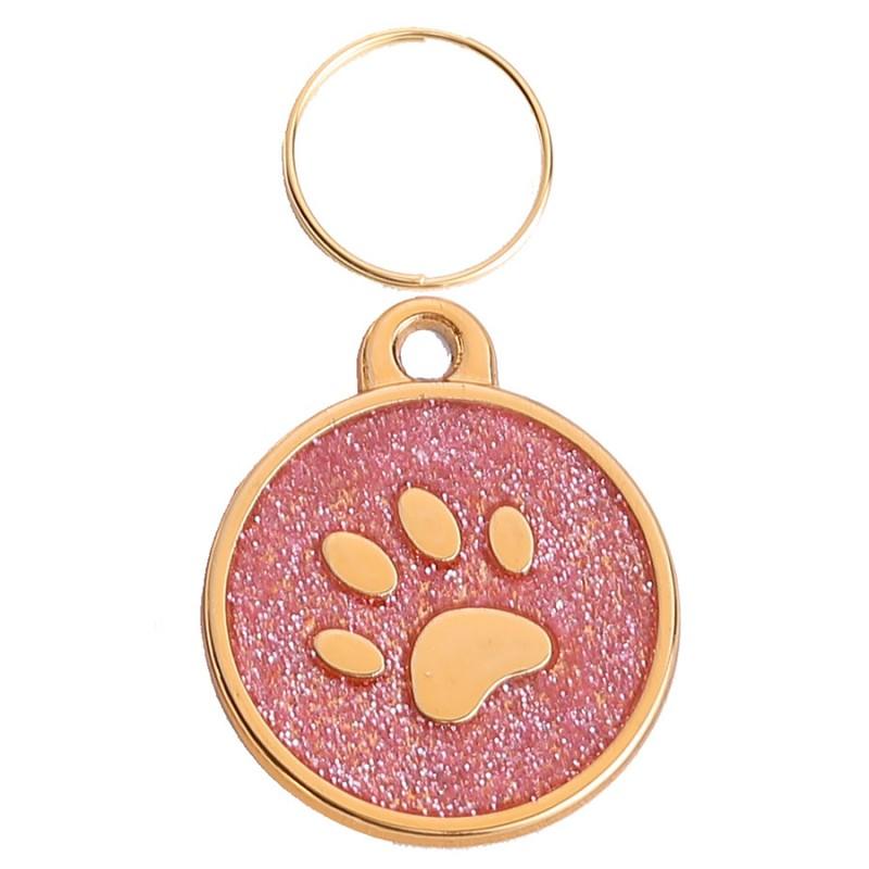 Free Custom Dog Id Name Tag Personalized Pet Dog Tags Anti-Lost Cat Tags Pet Paw Glitter Pendant Chihuahua Collar Accessories
