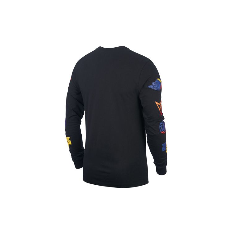 Jordan Arm Colorful Logo Long Sleeve T-Shirt Men Tops Black AT8939-010