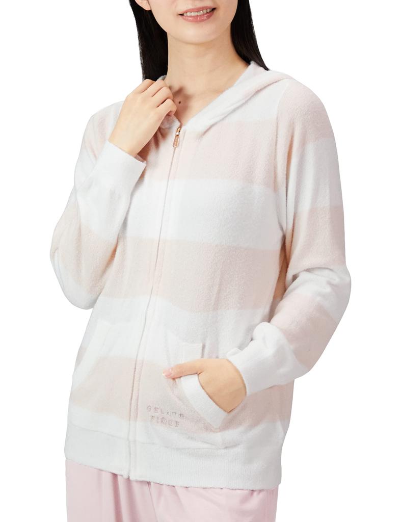 Gelato Pique Smoothy Lite2 Striped Parka (PWNT222006) Women's Pink/F