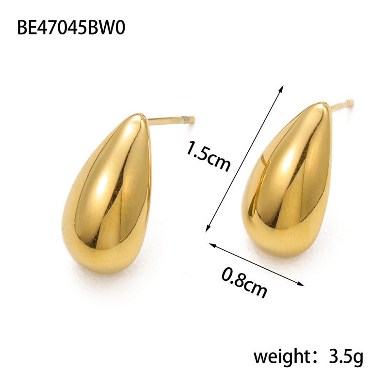 

CARLIDANA Minimalist C Shaped Water Drop Moon 18K Gold Plated Jewelry Earrings Stainless Steel Studs Earrings For Women