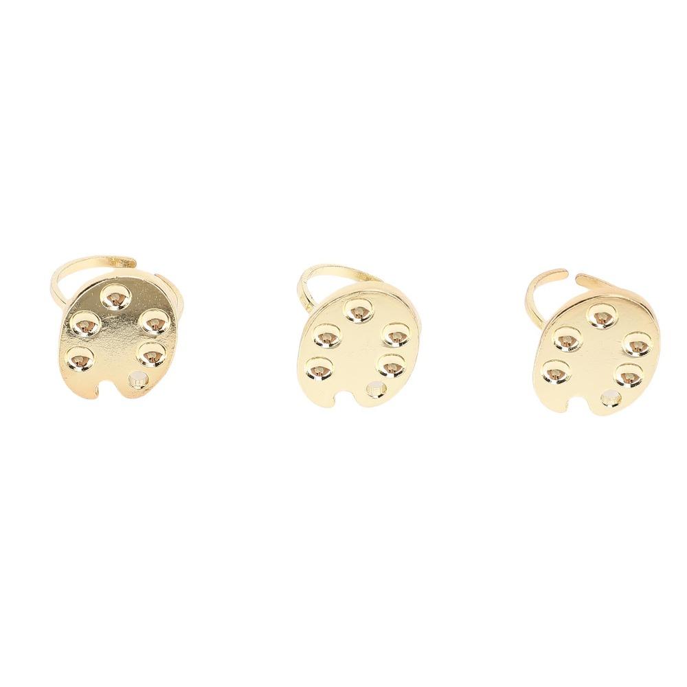 3Pcs 2.6*1.95*2.6CM Nail Art Palette Aluminum Nail Art Display Ring Manicure Palette Home Manicure