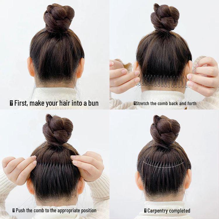 Korean Hairpin: Tidy Broken Hair, No Damage, Invisible Black Bangs Comb