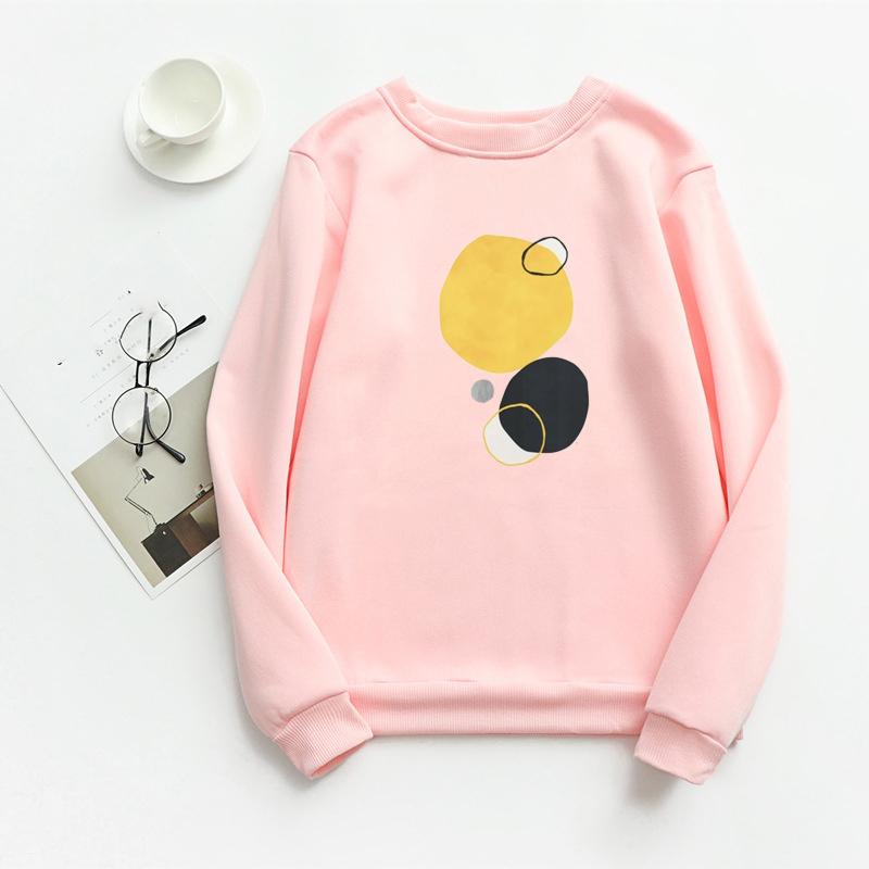 TWINFLAMES New Hoodie Women Oversized Wool Sweatshirt Casual Long Sleeve Top Printed O Collar Loose Casual Long Sleeve Jumper Top
