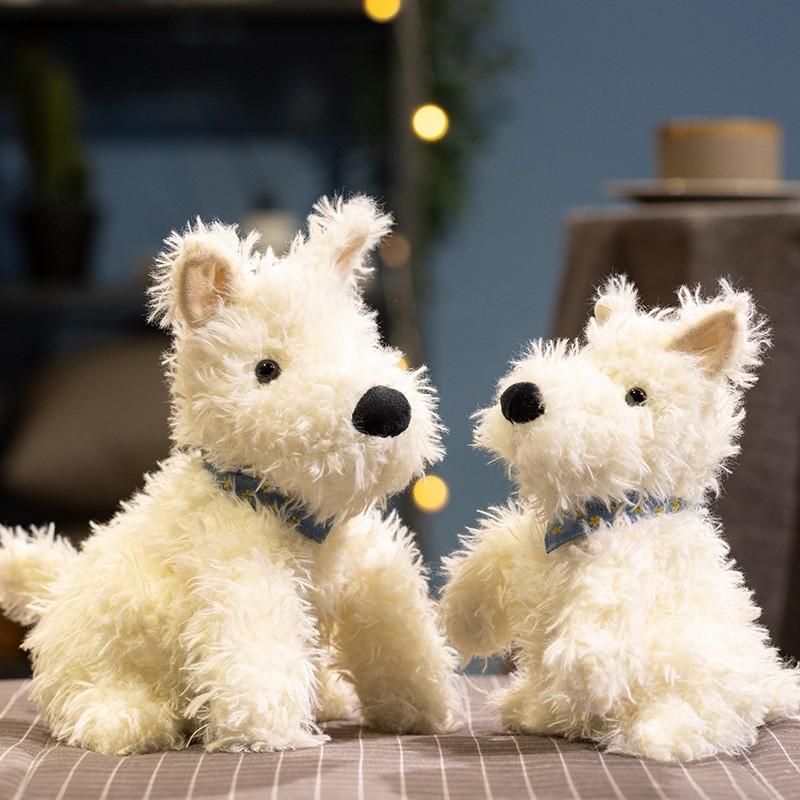 White West Highland Terrier Cuddly Cartoon Girl Children Holiday Dolls Gift