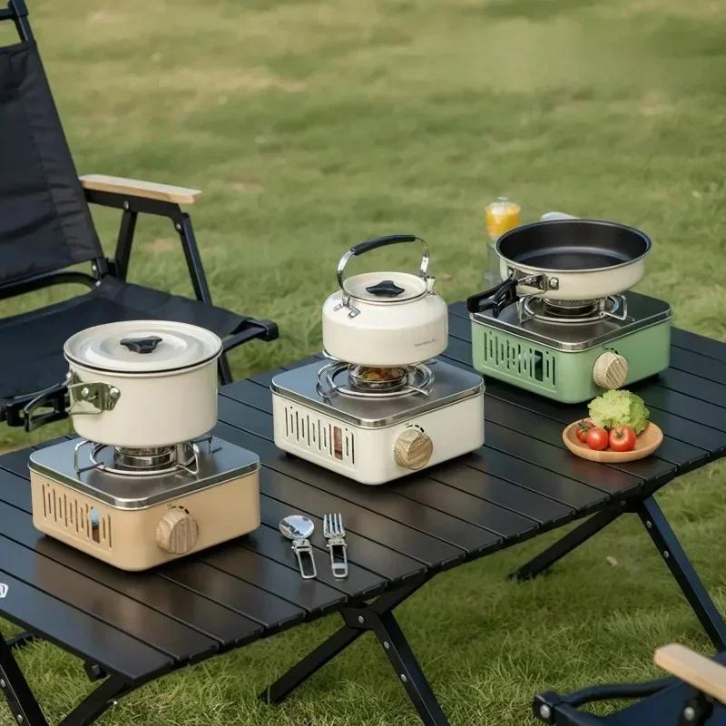 Camping Gas Stove Portable Butane Stove Cassette Furnace Outdoor Gas with Carrying Bag Outdoor Gas Burner Picnic Camp Barbecue
