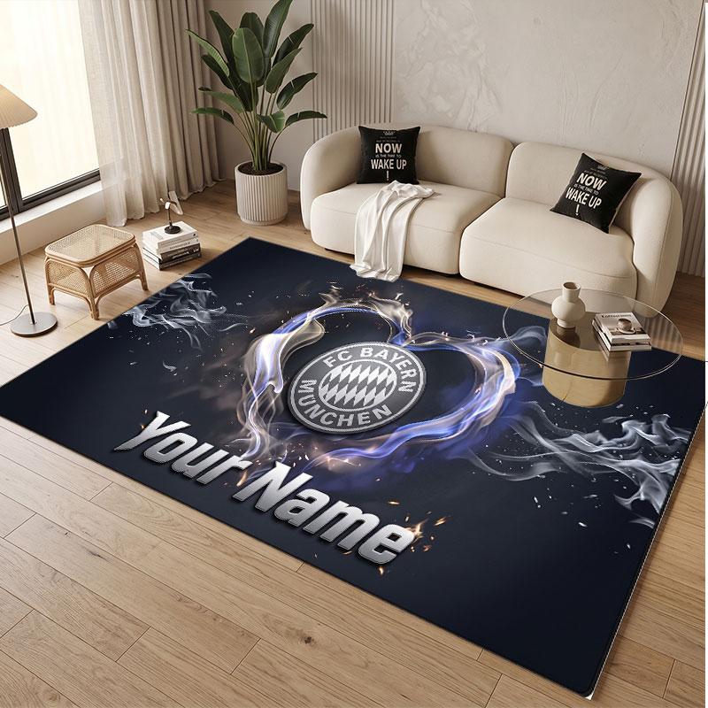 Custom Rug Bayern Munich Pattern Print Name Text Soft Non‑Slip Floor Carpet for Home Indoor Decoration
