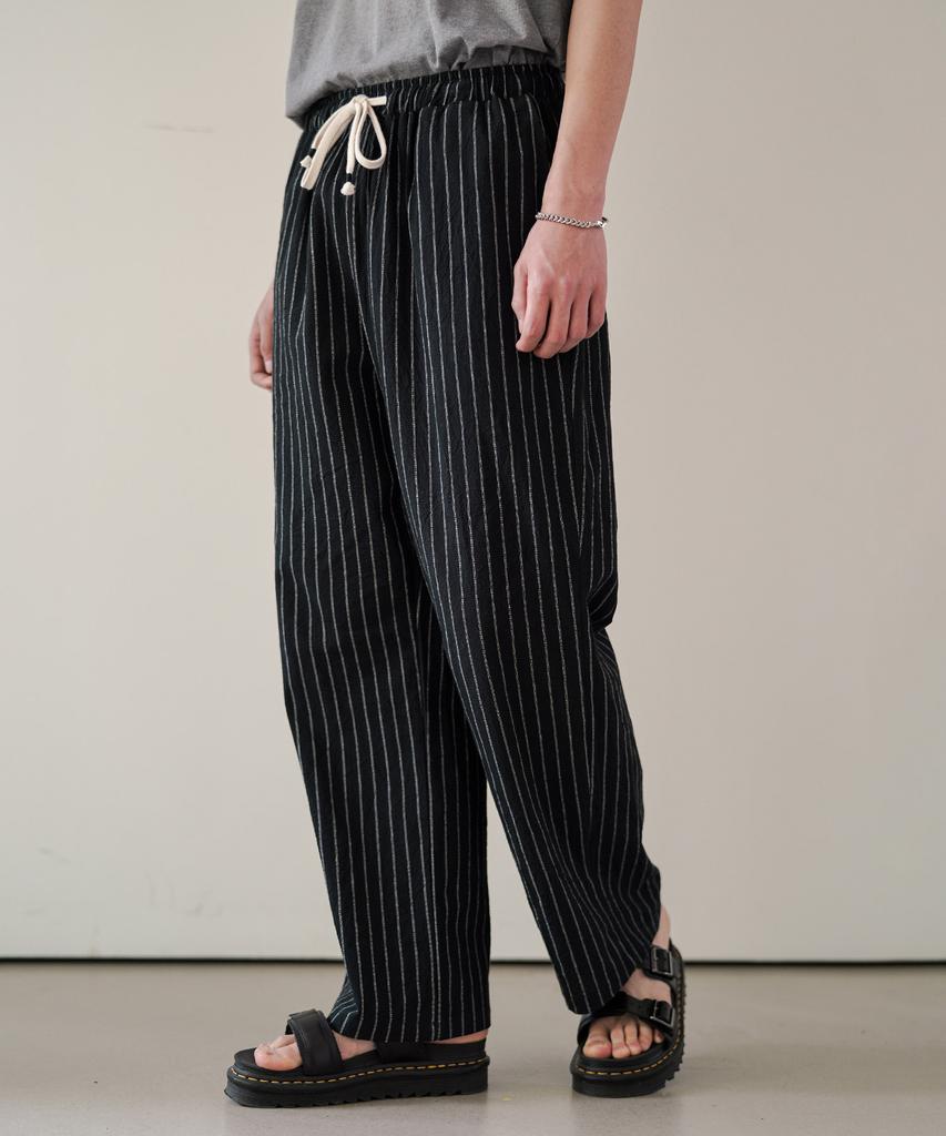 JEMUT Summer Striped Wide Pants Black Mmlp2628