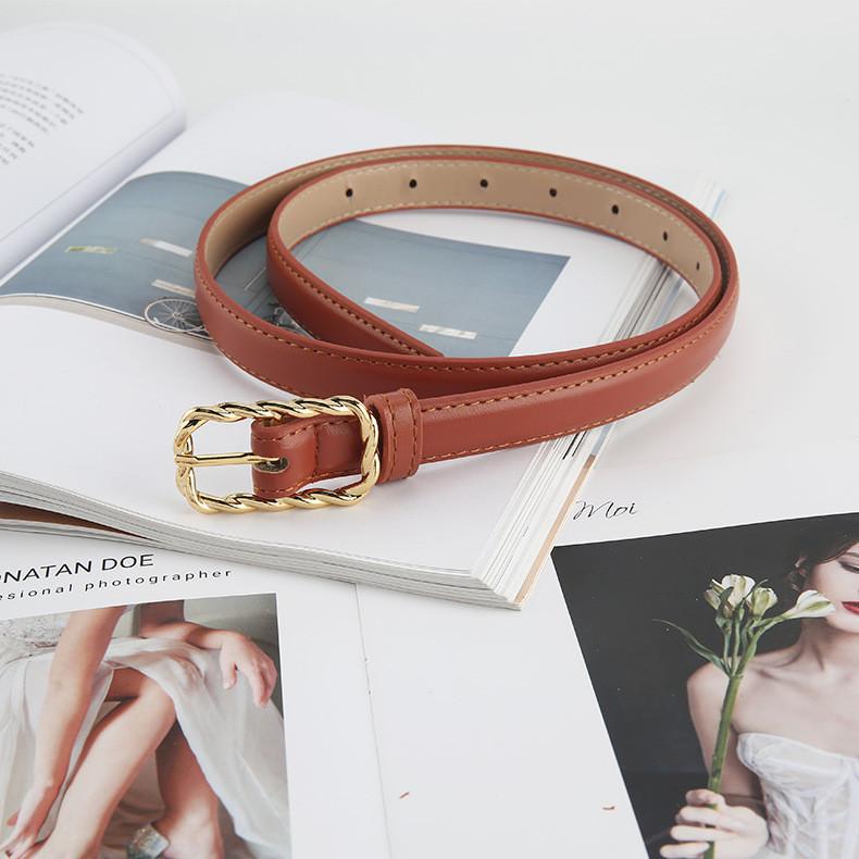2022 New Women s Twisted Buckle Belt Ladies Vintage Waist Belt For Jeans Decoration хаки