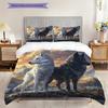 Wolf Pattern Bedding Quilt Set Quilt Cover Pillowcase Home Decoration Birthday Gift (1 * Duvet Cover + 2 * Pillowcase, Without Core)