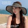 Woman Summer Straw Hat With Large Brim And Foldable Design For Outdoor Sun Protection