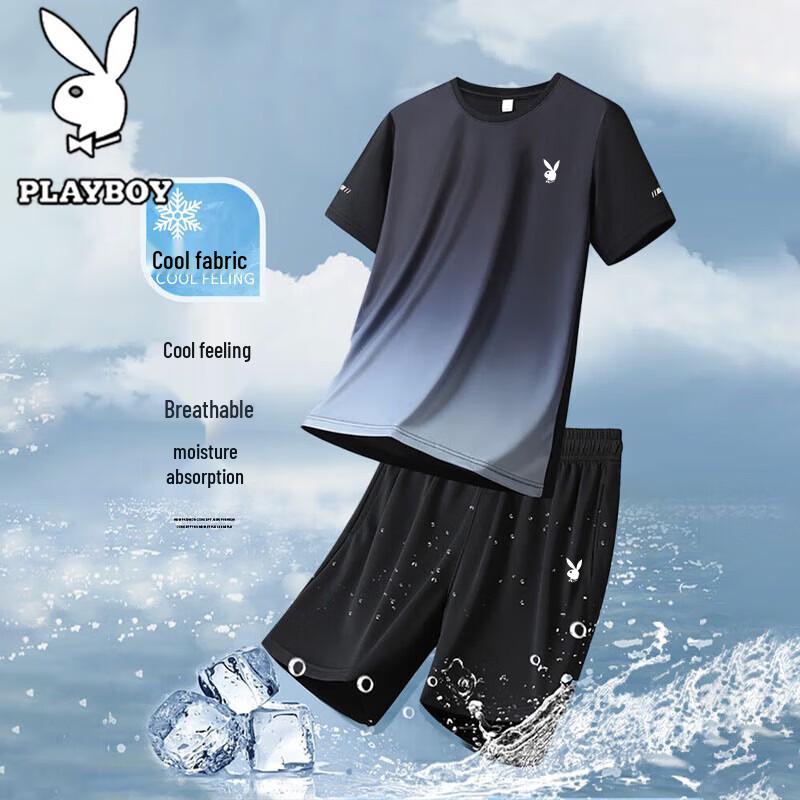 PLAYBOY Men s Summer T-Shirt & Shorts Set 4XL
