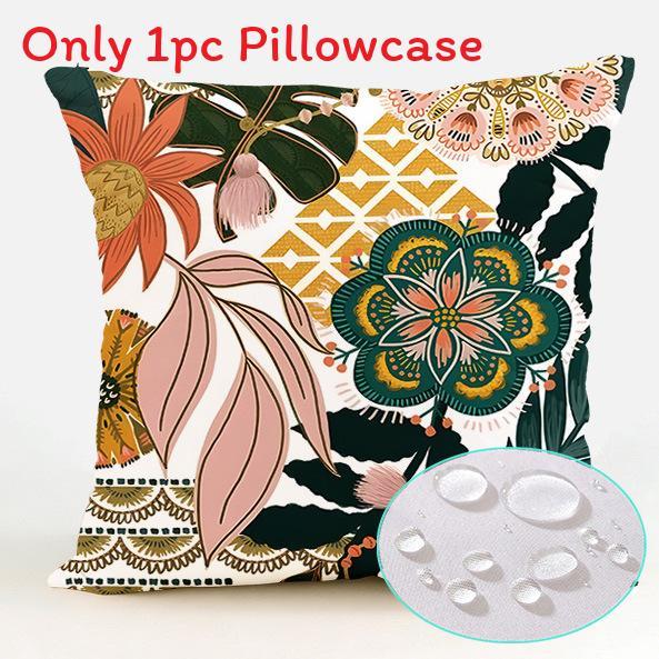 Polyester Waterproof Pillow Cover With Floral Pattern For Living Room Decor