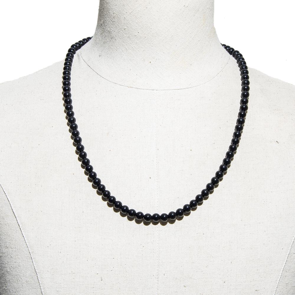 8mm Black Onyx Bead Necklace 10mm Bracelet Set Men and Women Beaded Choker Long Necklace Jewelry