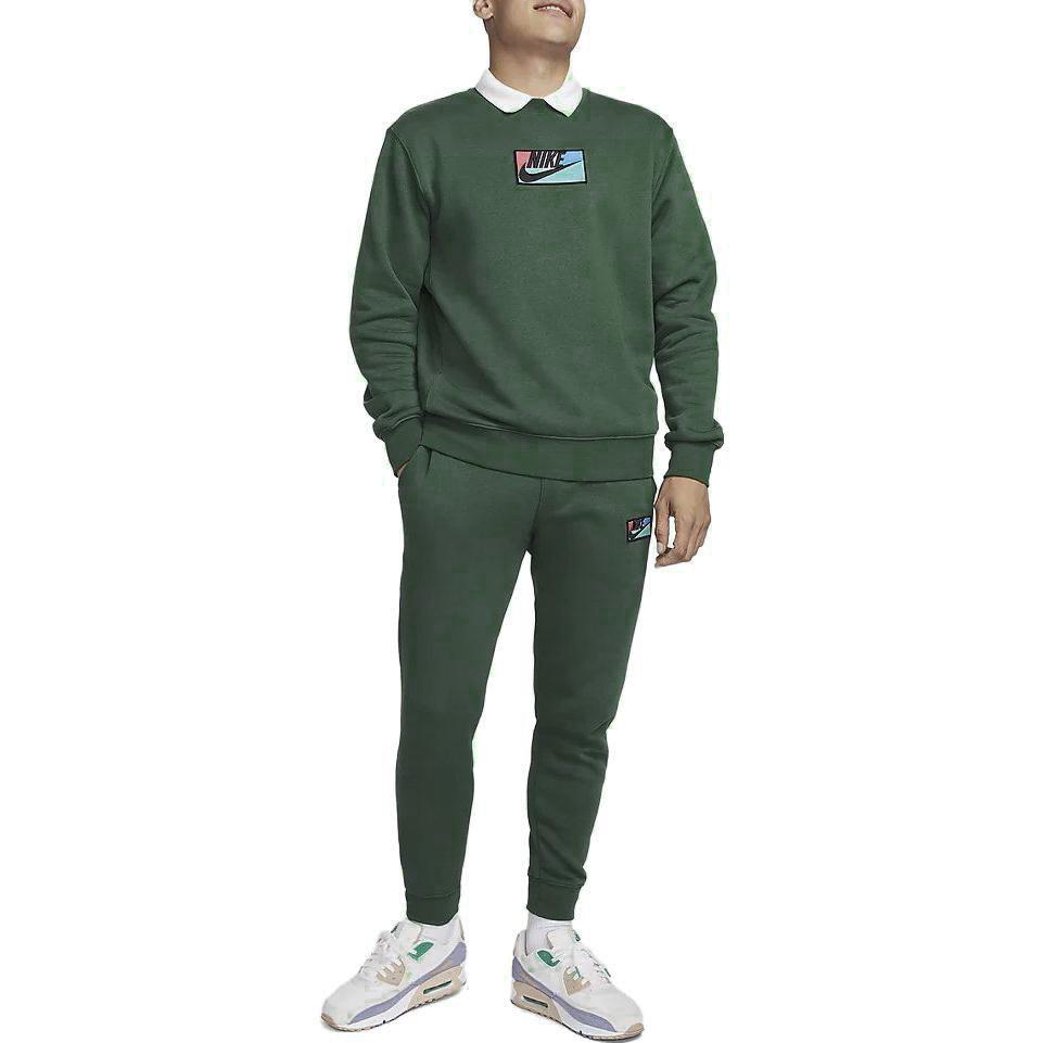 Nike Sweatshirts Men's Fir Green Crew Neck Moderate Regular FB8436-323