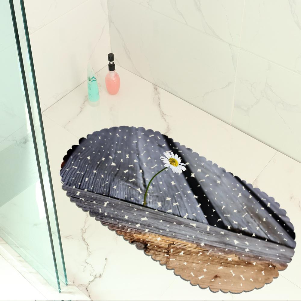 Beautiful Plant Map Balcony Bathroom Mat Hydrophobic Non-Slip Door Mat Swimming Pool Public Places Non-Slip Floor Mat