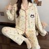 Cute style rabbit pure cotton pajamas women's spring and autumn long-sleeved thin cotton student casual loungewear set