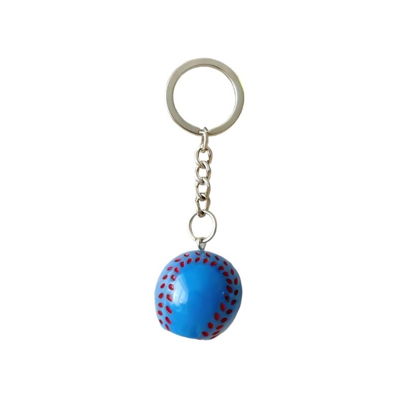 Creative 3D Basketball Football Keychain Handmade Resin Sport Theme Decoration For Bags Keys Car Interior Gift