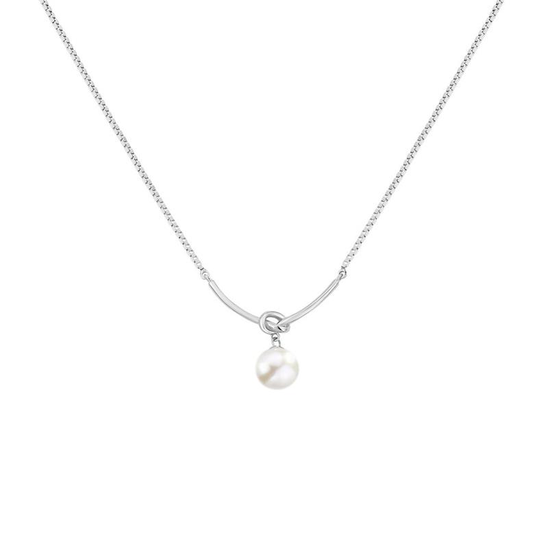 

Huitan Elegant Bridal Wedding Necklace with Simulated Pearl Charm New Trendy Women s Neck Accessories Temperament Lady Jewelry 45cm