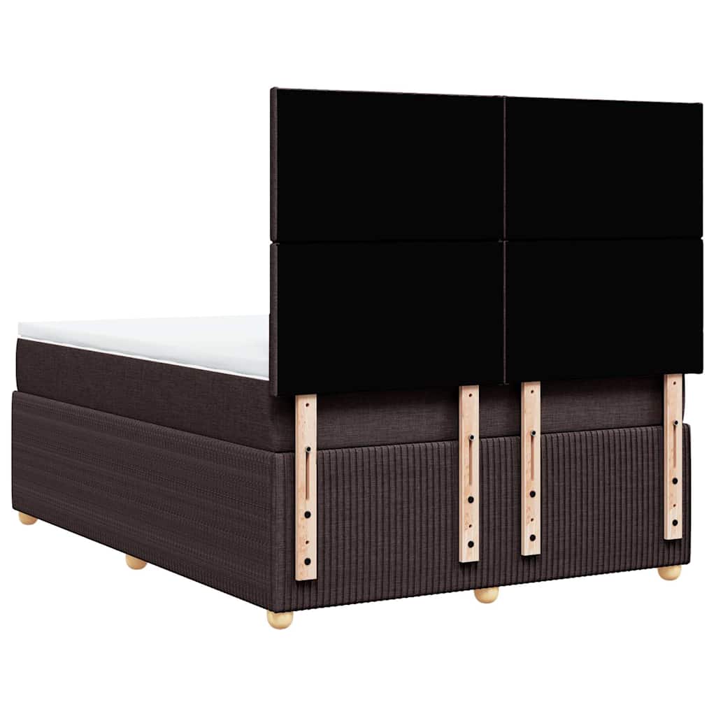 Box Spring Bed with Mattress Dark Brown 140 x 190 cm Fabric