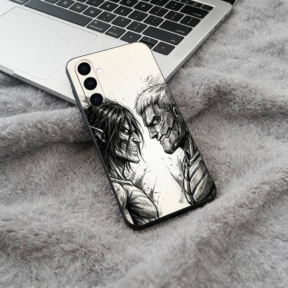 Attack On Titan Hot Anime Black Soft Silicone Phone Case for Samsung Galaxy A73, A71, A72, A70, A53, A52, A51