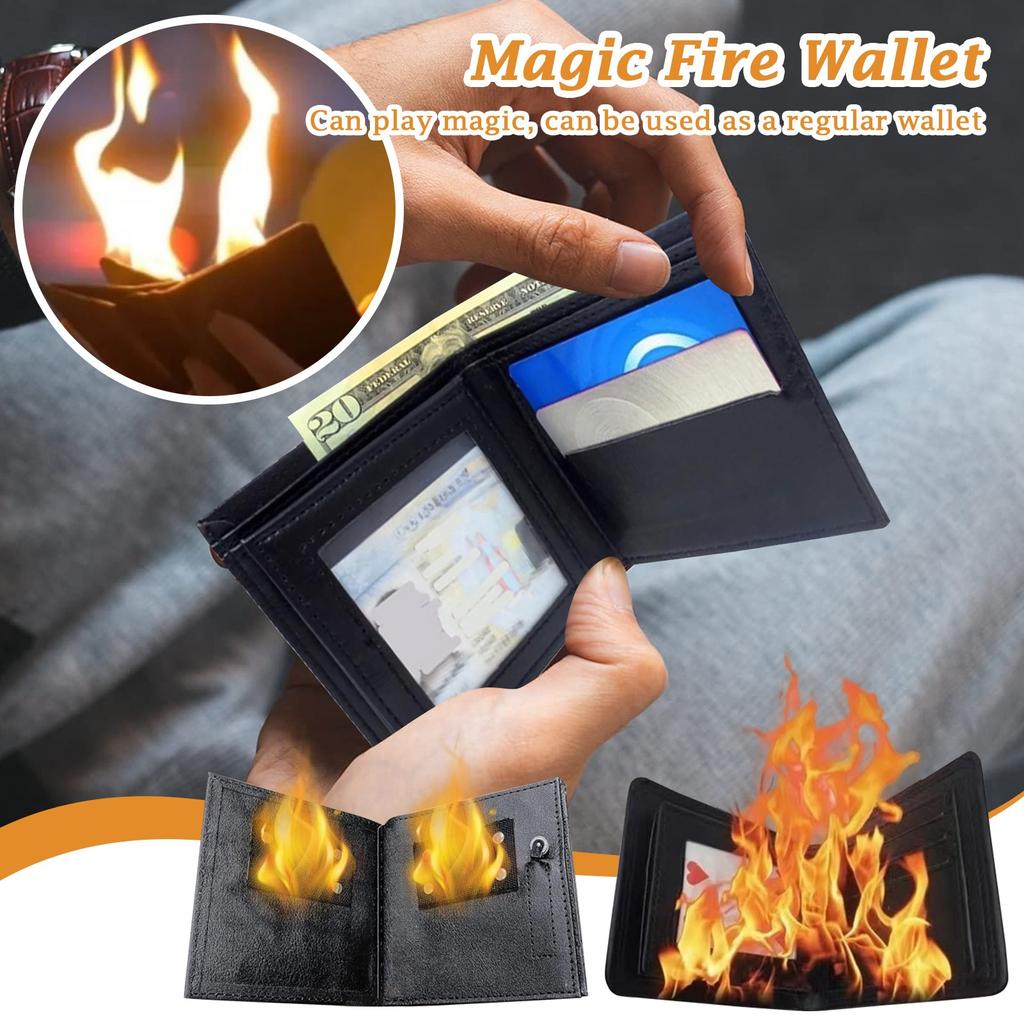 Premium Wallet For Magicians Flame Fire Wallet Prop: Stage And Street Shows Trick Show Lovers