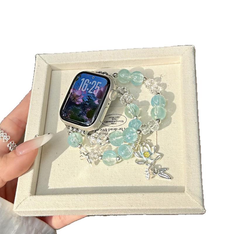 Glazed Lotus Beaded Strap for Xiaomi 10 Smart Band, Huawei GT6, and Apple iWatch 11