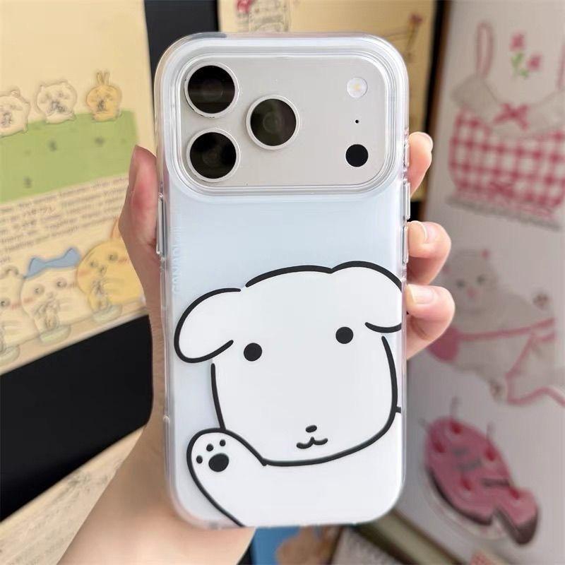 Minimalist Cute Puppy Phone Case For iPhone 17 16 15 14 13 12 11 Pro Max 7 8 Plus 16e 17e Air X XR XS Max Shockproof Back Cover