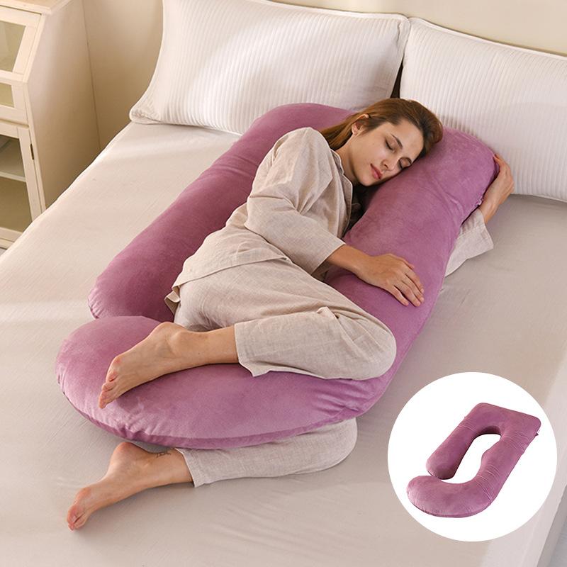 J-Shaped Maternity Body Pillow for Pregnant Women Side Sleeper Waist Support Removable Washable Cover Multifunctional Sleeping Aid