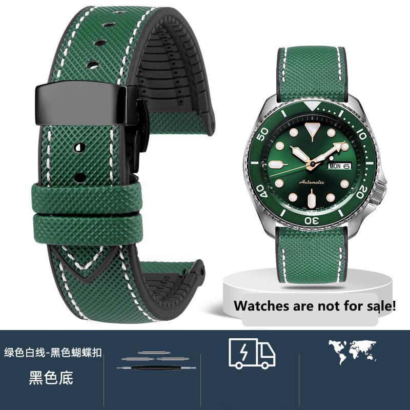 20mm 21mm 22mm 23mm 24mm Unisex Hochwertiges Nylon-Gummi-Unterband Wasserdichtes Uhrenarmband für jede Uhrenmarke Herrenarmband