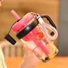 Tea Infuser Water Bottle with Straw Leak-Proof Lucky Belly Cup Sports Water Bottle  Gym