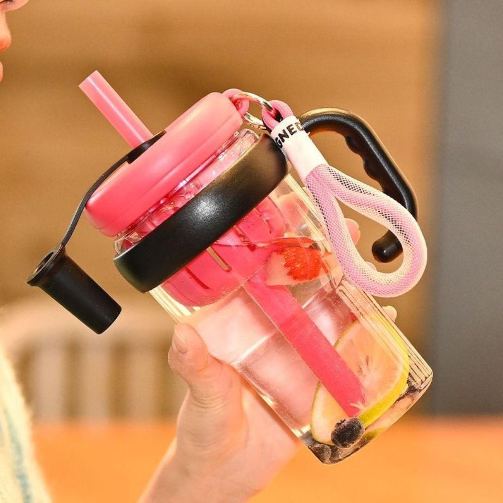Tea Infuser Water Bottle with Straw Leak-Proof Lucky Belly Cup Sports Water Bottle Gym