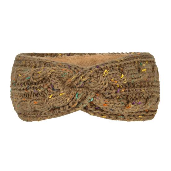 Hårbånd Myk Ull Strikket Pannebånd med Fargerike Prikker Fløyelsfôr Varm Pustende Elastisk Hårstrikk Hårtilbehør