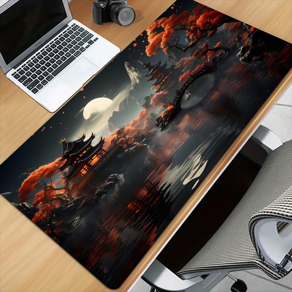 Full moon and night view theme Mouse Pad Desk Mat Stitched Edge NonSlip Durable pad for computer mouse Gaming pads tapis souris