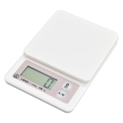 OHM Kitchen Scale, Digital, 1kg Capacity, 1g Increments, Pink, Stylish Design, COK-S101-P, 08-1459, OHM Electric