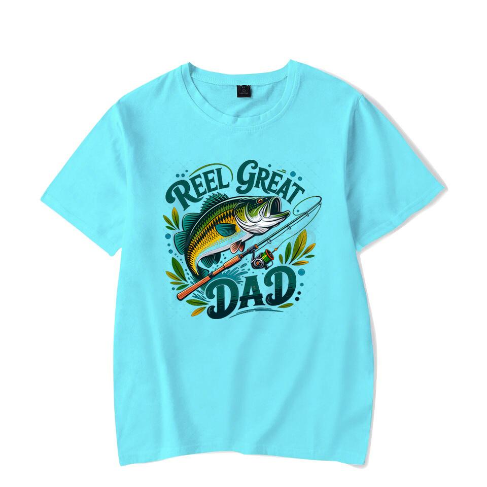 

Футболки с графикой Reel Great Dad для мужчин, забавная футболка с коротким рукавом для любителей рыбалки, модный дизайн папы, летние топы 4XL